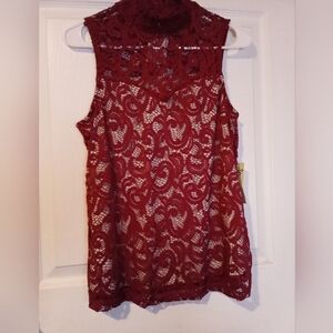 PerSeption Concept Burgundy Lace Blouse